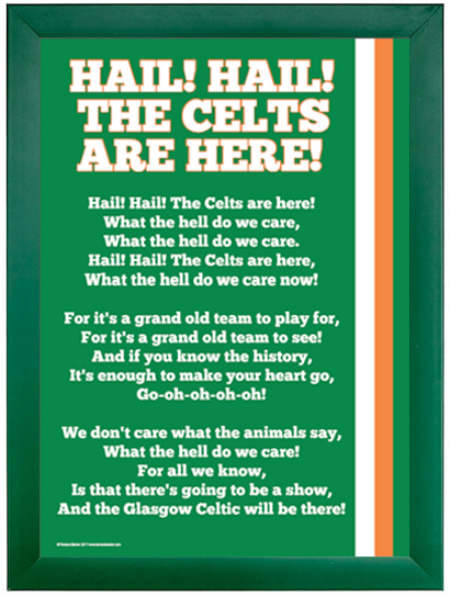 Celtic Hail! Hail! poster framed